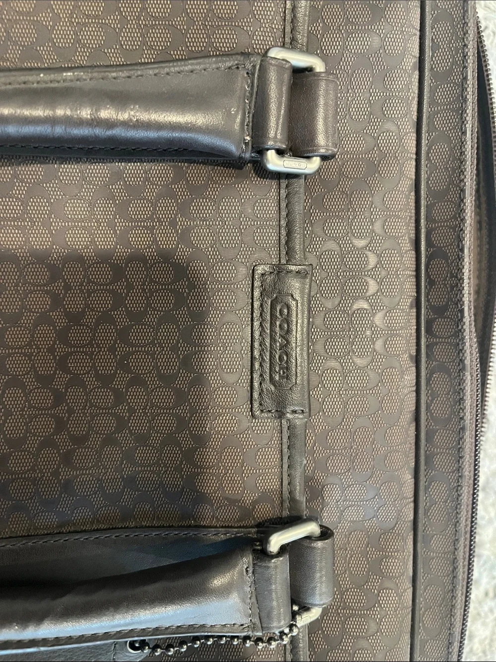 Coach Men's Dark Brown Signature Messenger Briefcase